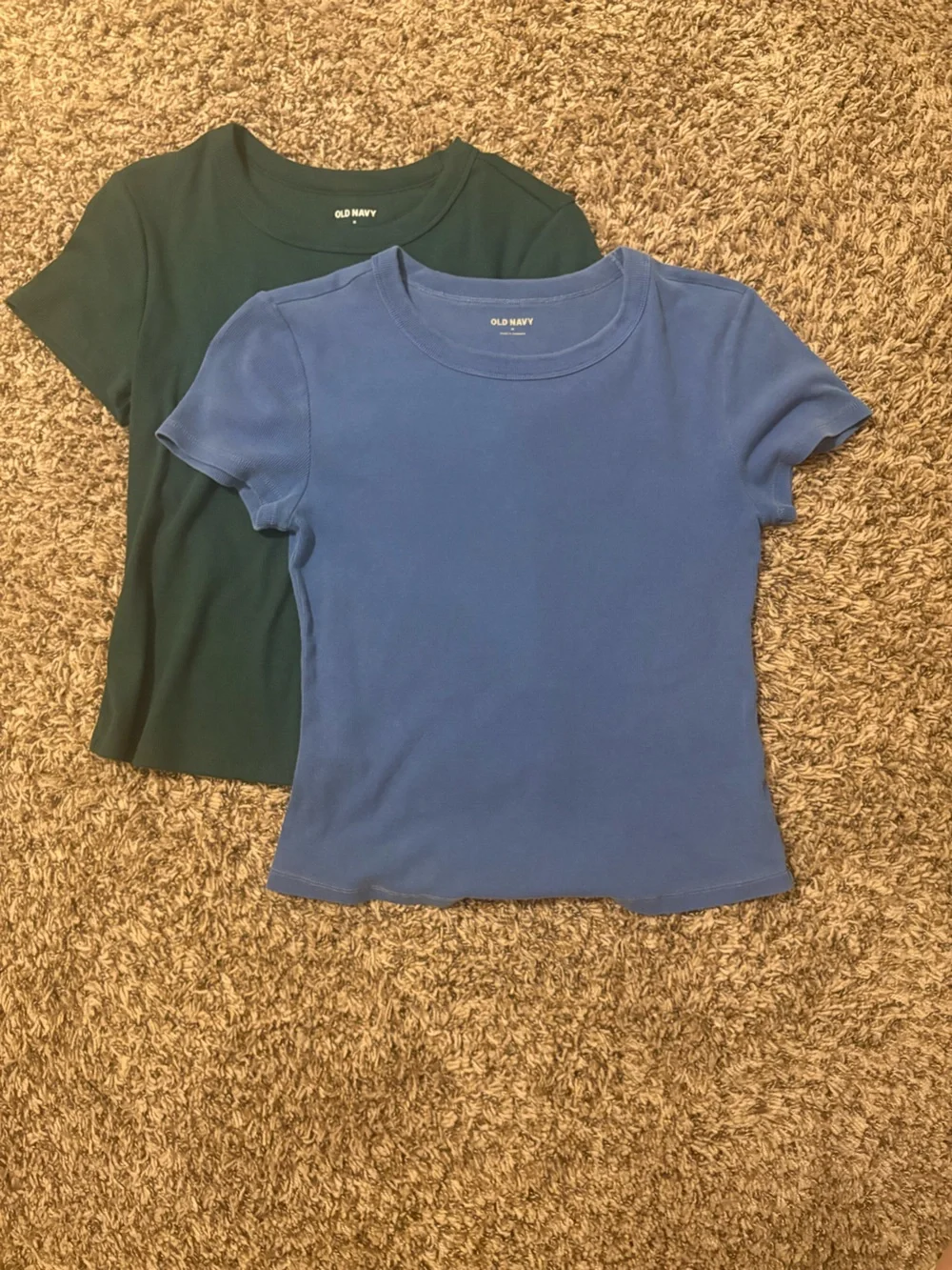 Old Navy Blue Short-Sleeve Tee with Green Tee Layer